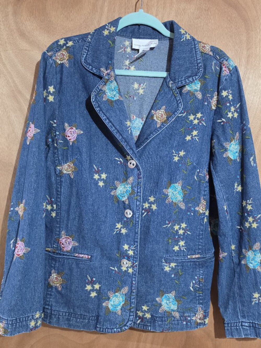 Susan Graver Denim Embroidered Jacket